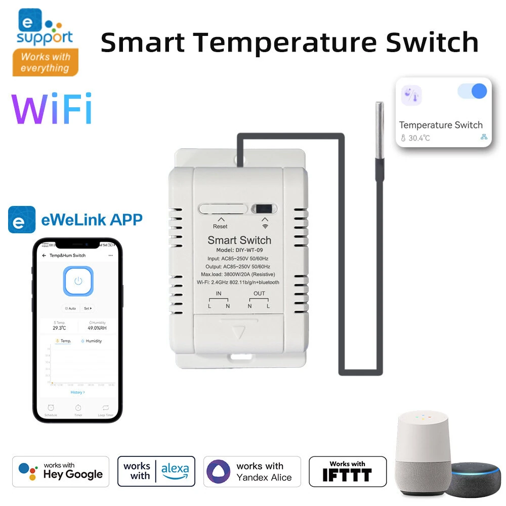 Smart Thermostat LY-607-N | WiFi & Bluetooth Remote | 20A 3800W | Temp & Humidity Control - Image 2