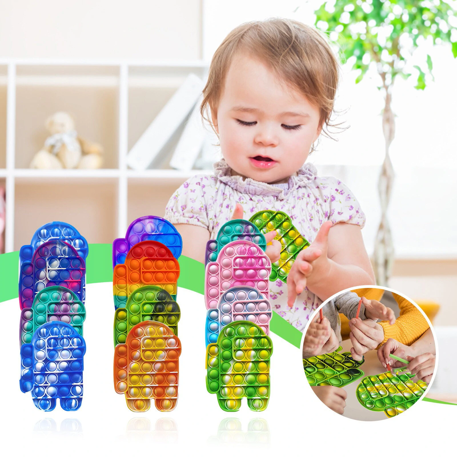 Push Up Bubble Fidget Toy - Sensory Stress Relief for Adults & Kids, Soft Squishy Pack - Image 5
