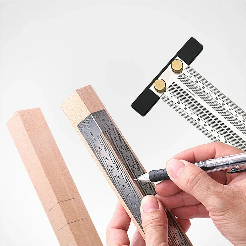 Stainless Steel T-Type Hole Ruler - High-Precision Woodworking Scribing Gauge - Image 4