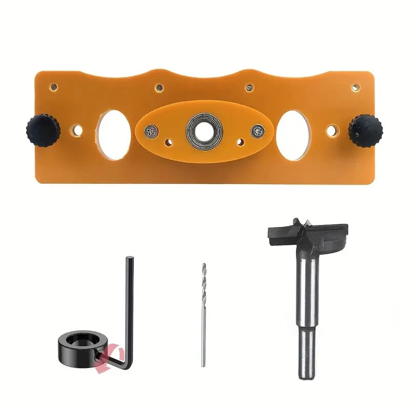 35mm Cabinet Door Hinge Drilling Guide Jig | Woodworking Tool with Low-Noise Bearing - Image 2