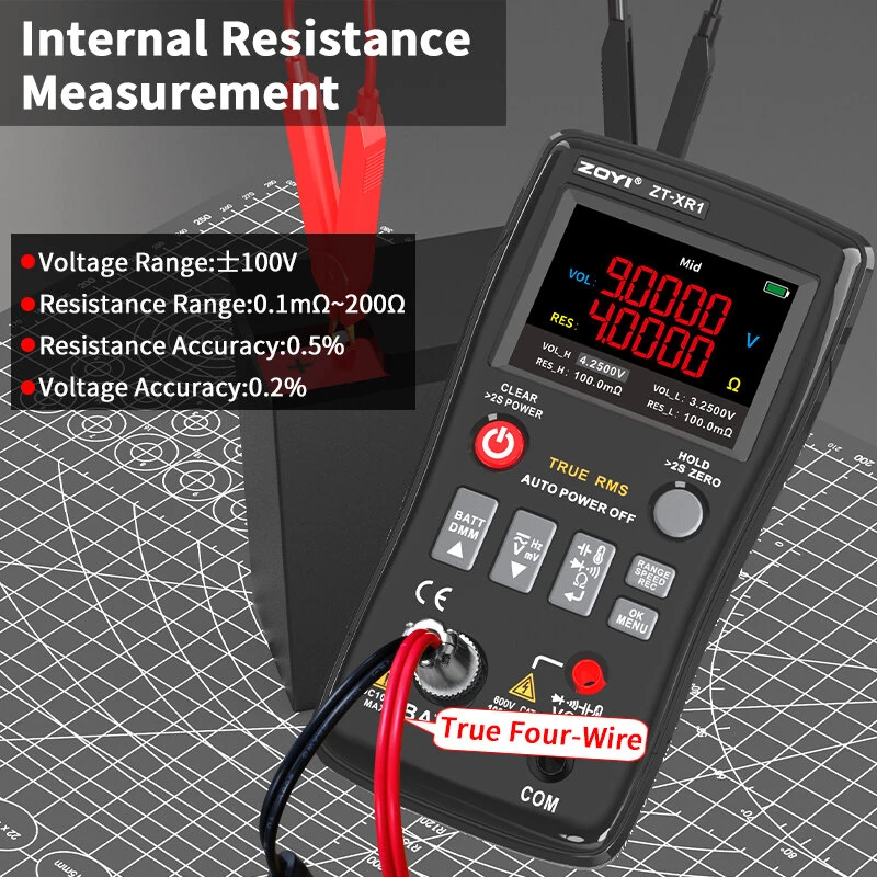 ZOYI ZT-XR1 2in1 Battery Internal Resistance Meter - 25000 Counts Multimeter for 18650 Testing - Image 4