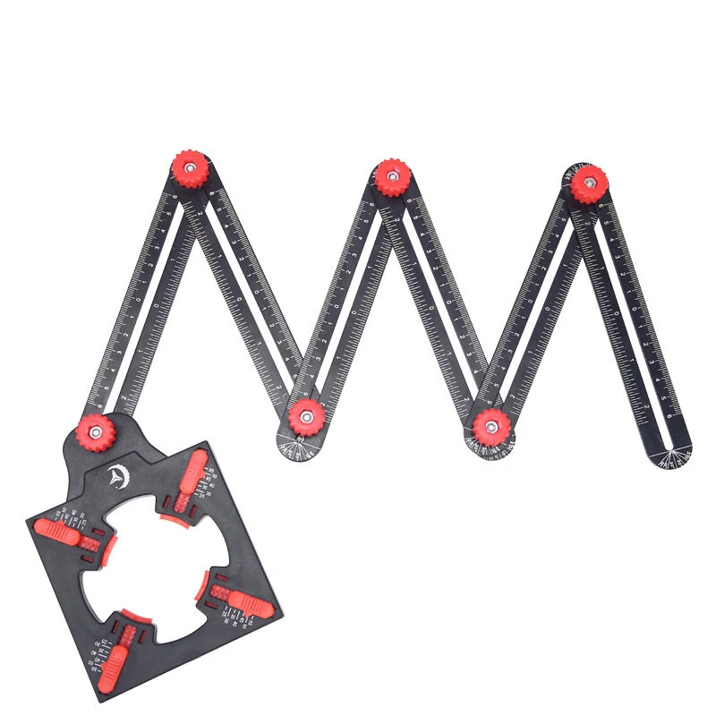 6 Folding Aluminum Alloy Ruler - Multi-Angle Measurement & Tile Positioning Tool - Image 5