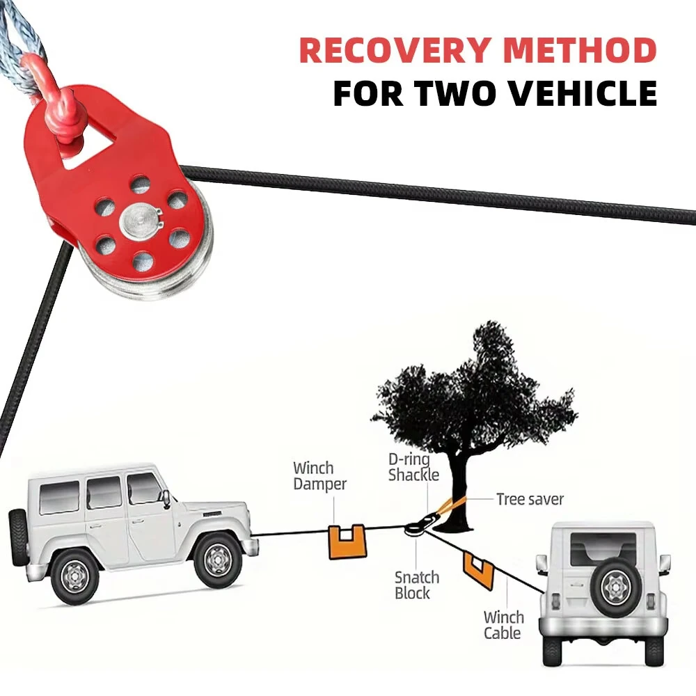 6 Ton Heavy Duty Winch Pulley Snatch Block - Alloy Steel for Towing Truck ATV Tractor - Image 4