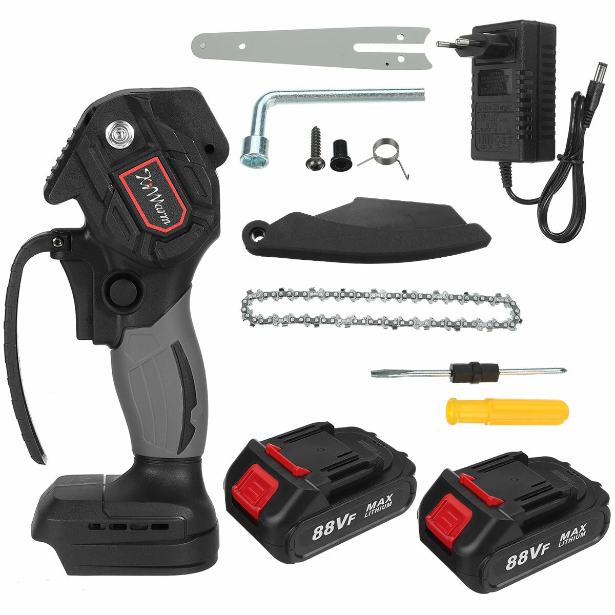 88VF Portable Electric Pruning Chain Saw - 6 Inch Rechargeable w/ 2 Batteries - Image 2