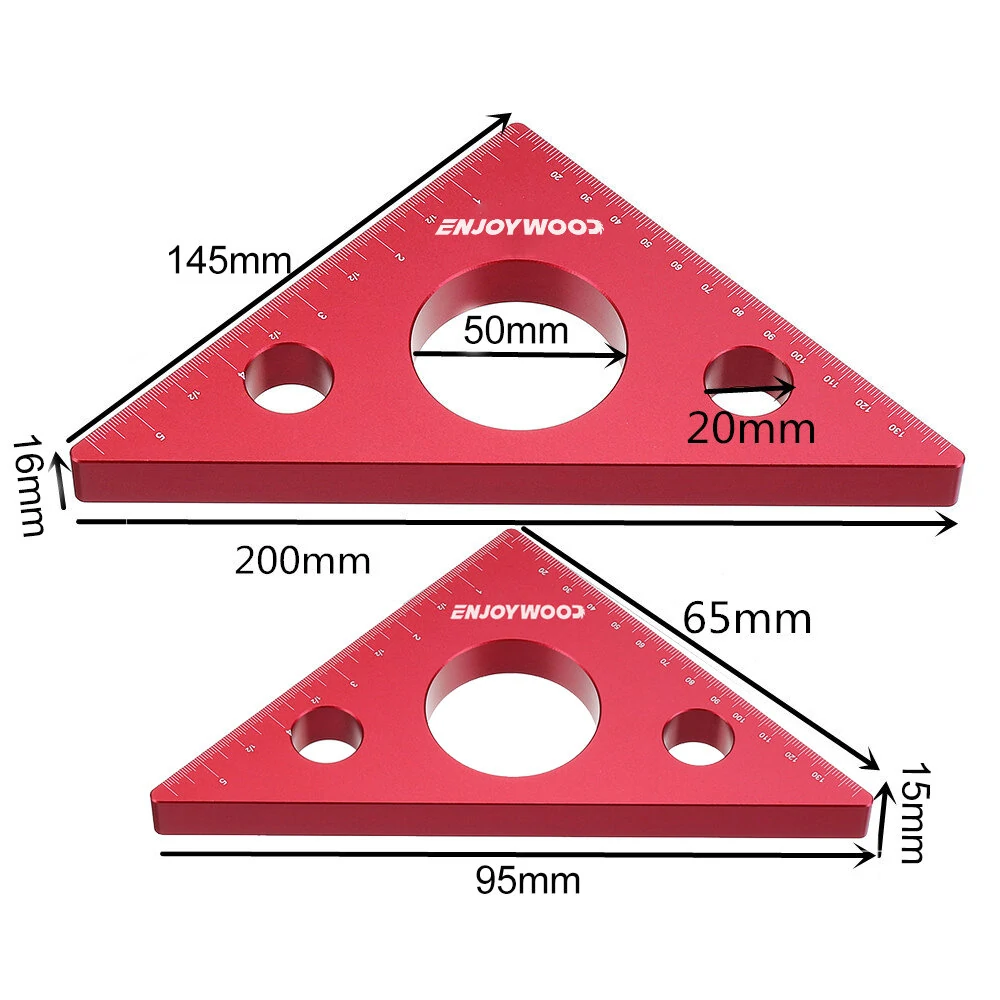 ENJOYWOOD Carpenter Square - Aluminum Alloy Right Angle Ruler | Metric & Imperial Scale - Image 5