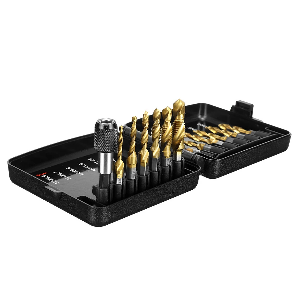 Drillpro 13pcs M3-M10 Metric Tap & Drill Bit Set | Hex Shank Hand Tools - Image 2
