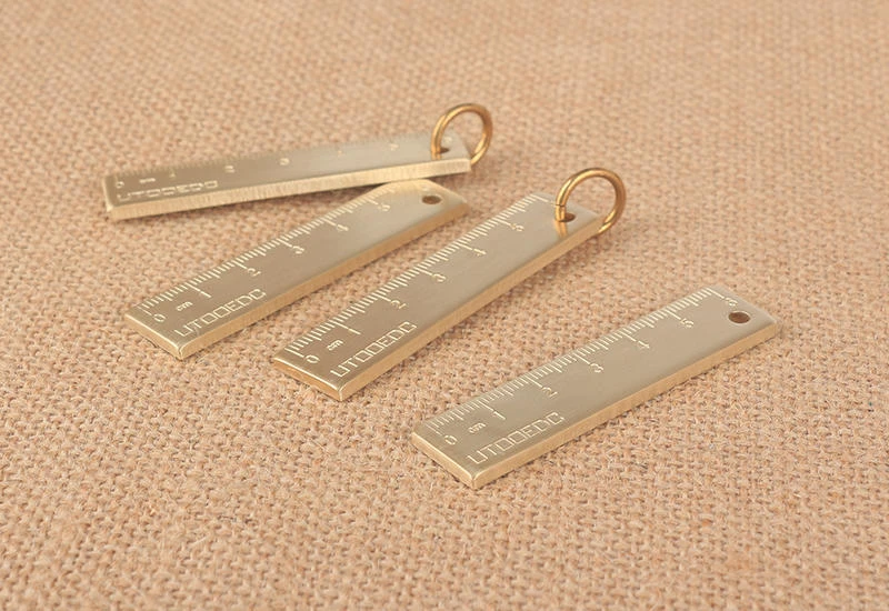 Copper Good Luck Ruler Keychain | 60mm EDC Key Ring & Measuring Tool - Image 4