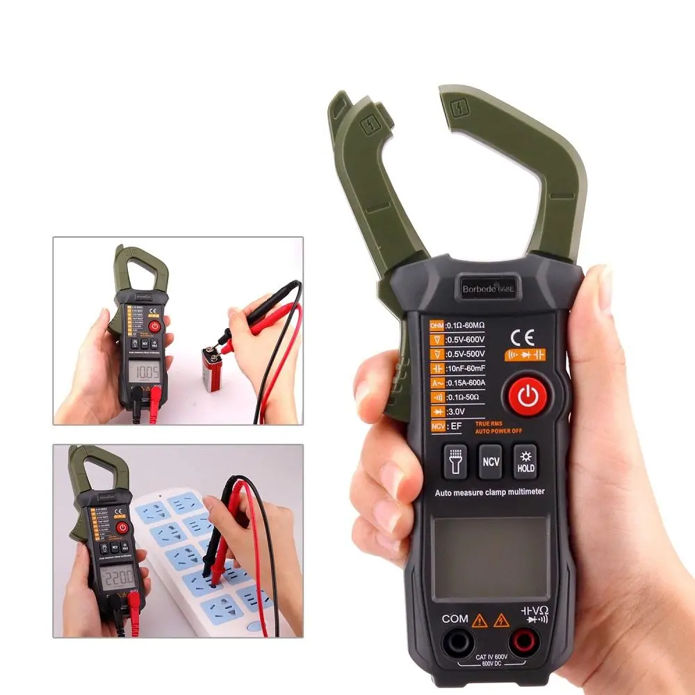 Borbede Digital Clamp Meter - 6000 Counts AC/DC, Capacitance & NCV Tester - Image 5