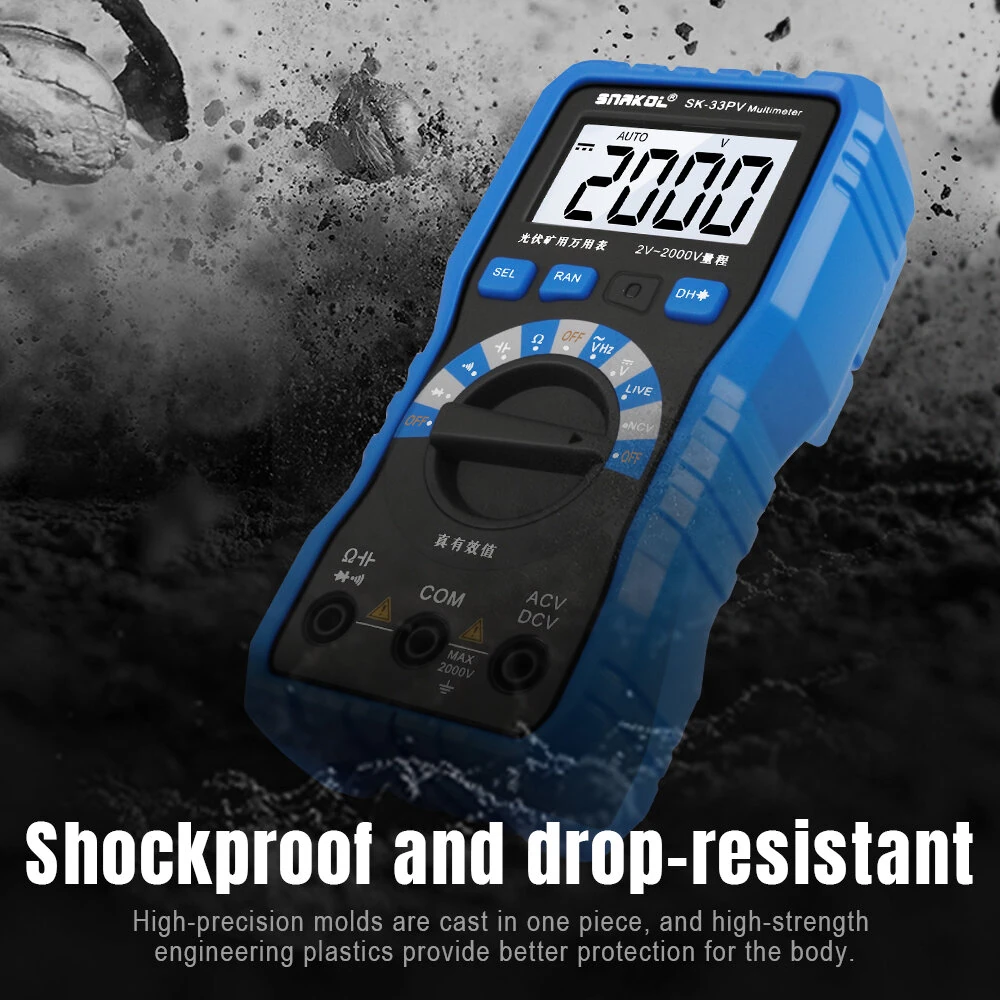 SK-33PV High Voltage Multimeter - 2000V AC DC Tester | Backlit Display & NCV - Image 4