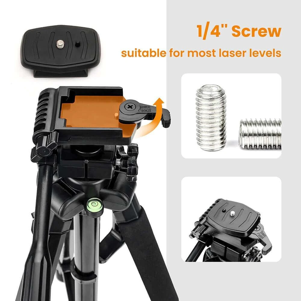 CIGMAN CAT01 Laser Tripod | 1.5M Height 10kg Load | 3-Way Pan Head & Bag - Image 5