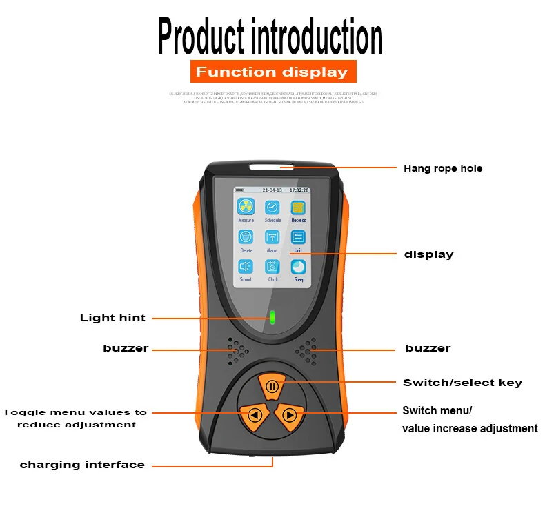 High Precision Nuclear Radiation Tester 0.05uSv-50mSv | TFT Color Display & Alarm - Image 3