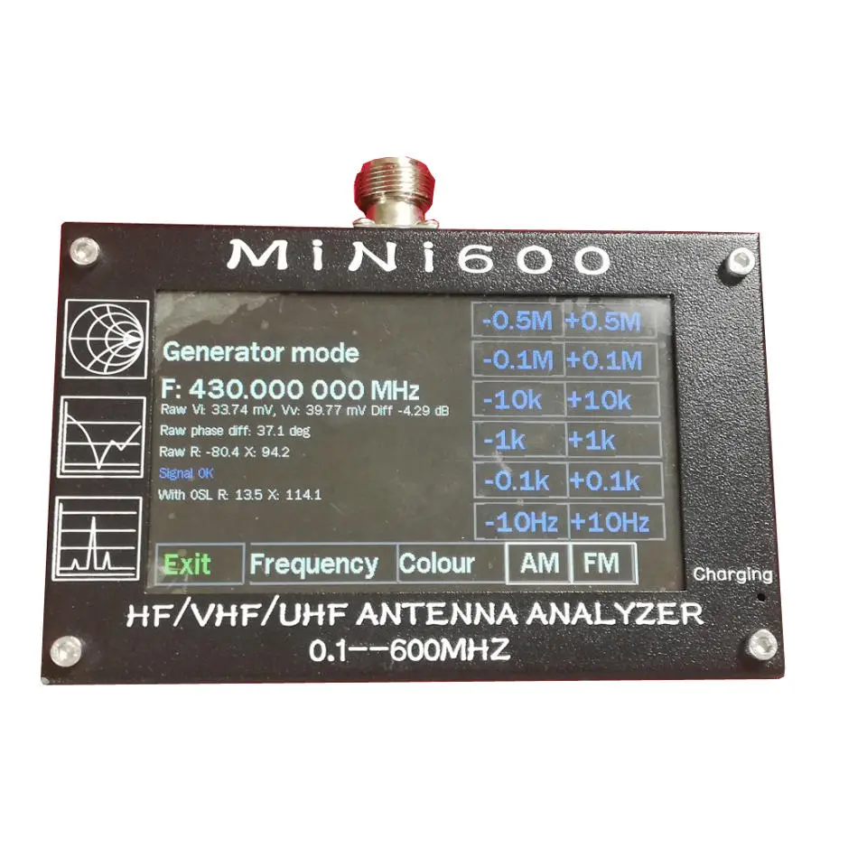 MINI600 Antenna Analyzer 0.1-600MHz | SWR Meter & Frequency Counter | 4.3 Touch Screen - Image 3