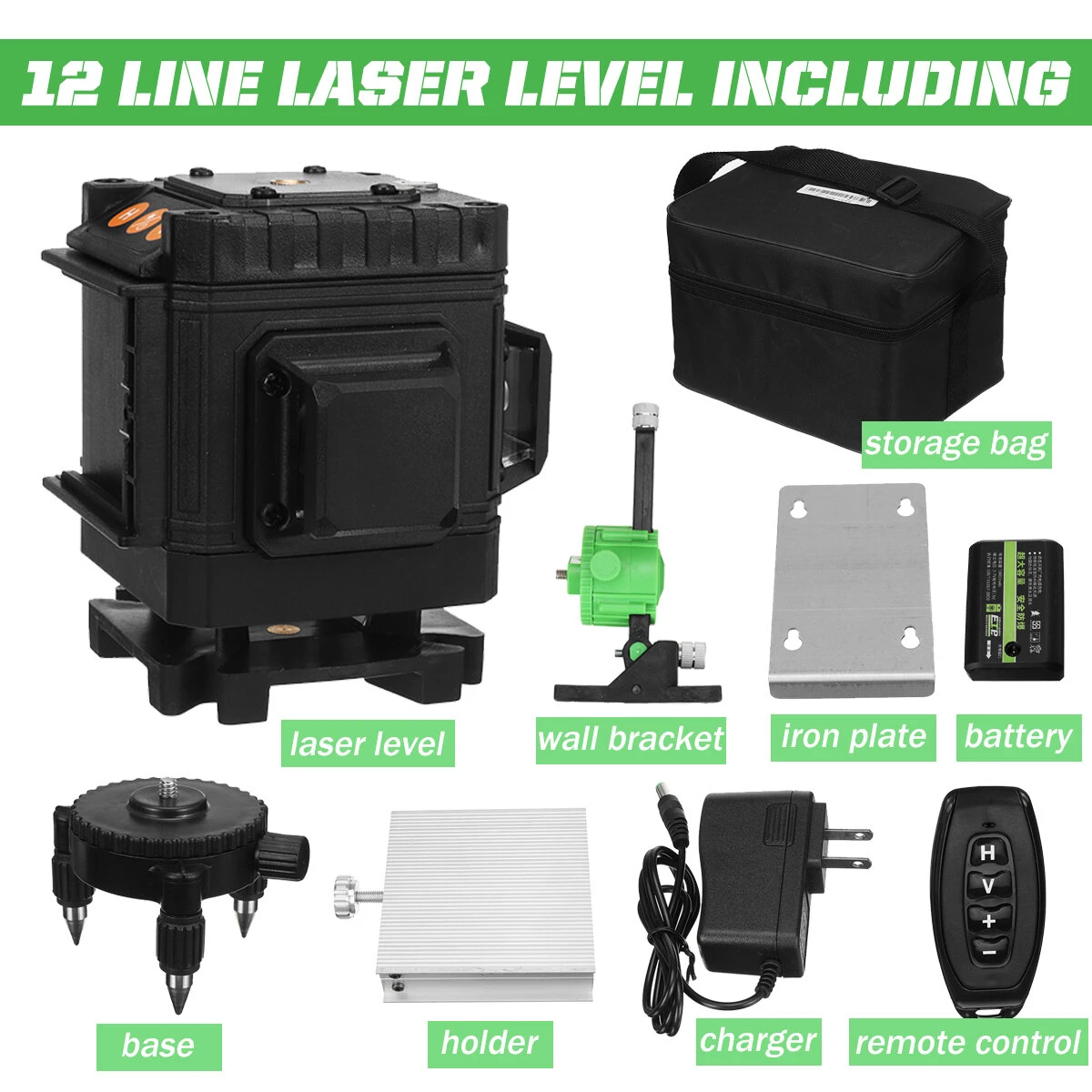 Green Laser Level Self-Leveling - 12/16 Lines 3D - 360 Horizontal & Vertical Beam - Image 4