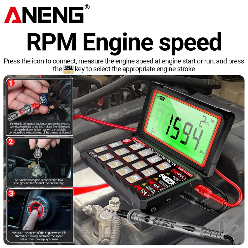 ANENG 623Pro Multimeter - 20000 Counts True RMS | NCV, Temp, Backlit LCD - Image 5