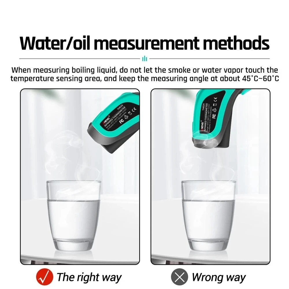 ANENG TH02A Digital Infrared Thermometer | -50 to 580°C Laser Pyrometer | LCD Display - Image 5