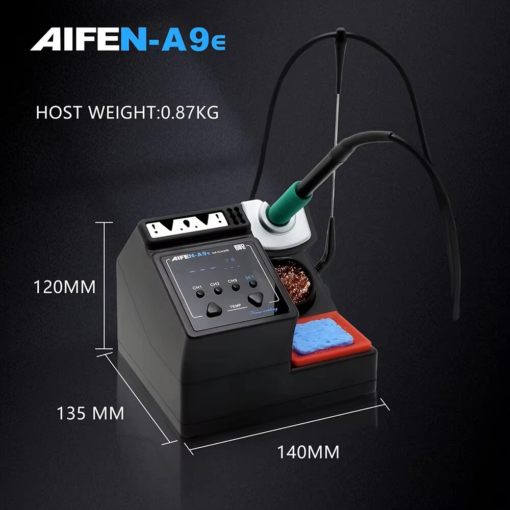 AIFEN A9E Soldering Station 160W | 100-450°C Adjustable Temperature with T245 Handle & Tools - Image 4