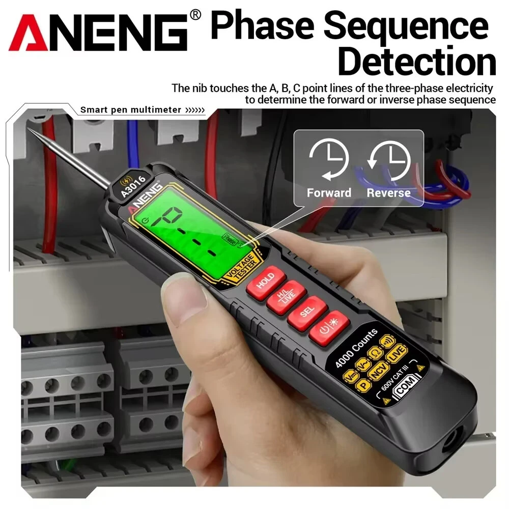 ANENG A3016 Digital Multimeter Pen - AC DC Voltage Tester | High Precision Resistance & Rechargeable - Image 3