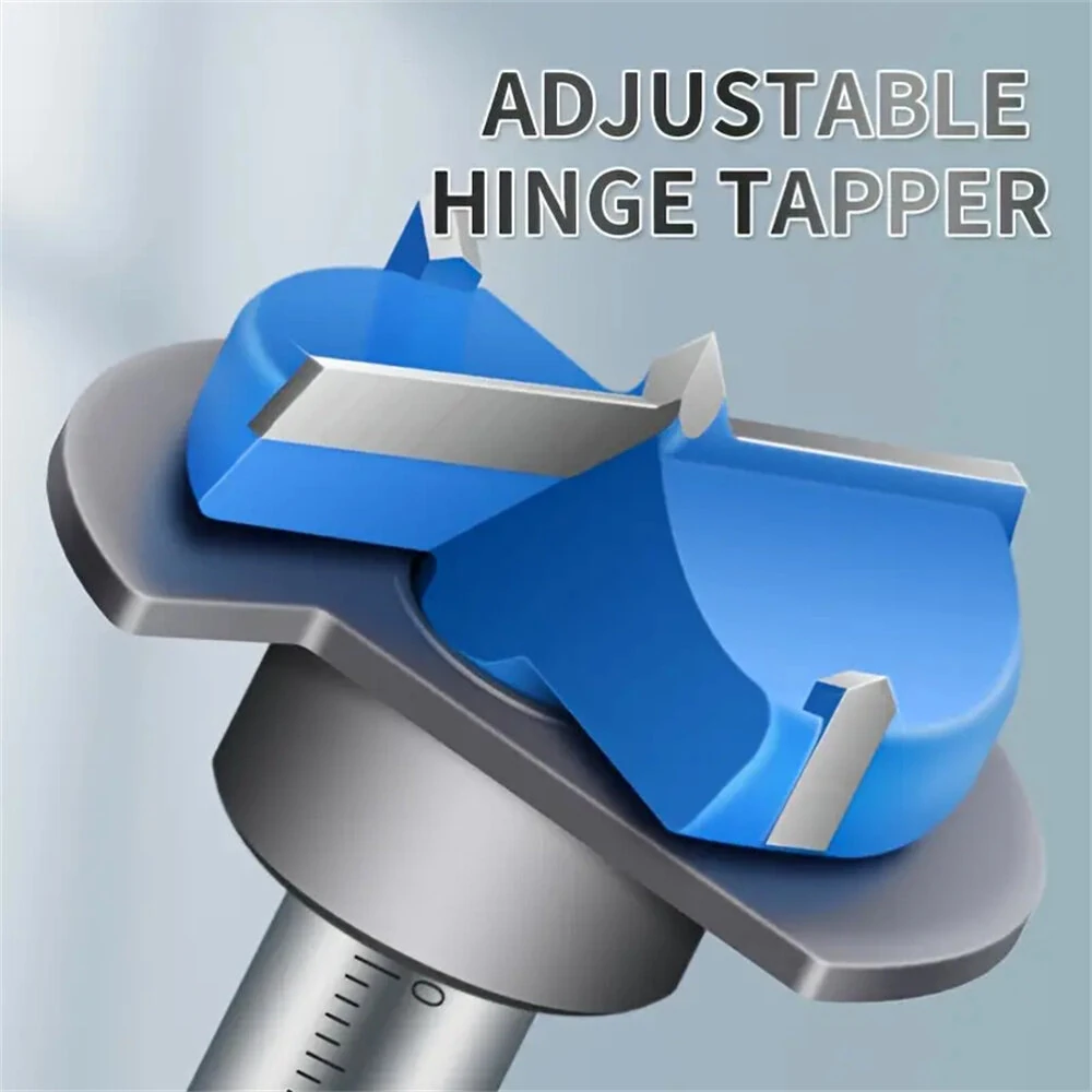 5pcs Blue Carbide Woodworking Hole Opener Set | Adjustable 15-35mm | Hinge Drill Bits - Image 4