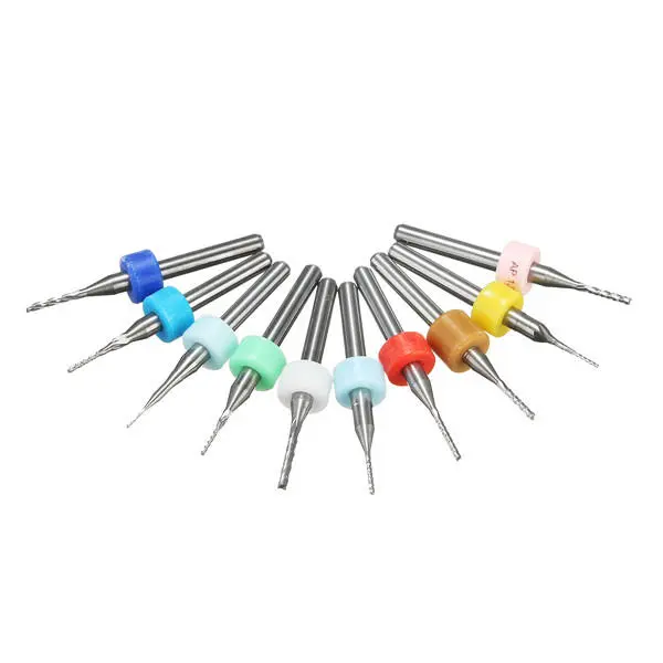 Carbide End Mill Set - 10pcs PCB Cutter 0.5-1.4mm | 3.175mm Shank CNC - Image 5