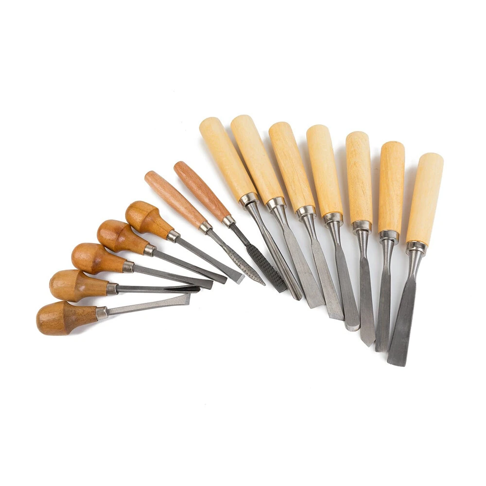 16 Pc Wood Carving Tools Set - Chromium Vanadium Steel Chisels with Sharpening Stone - Image 4