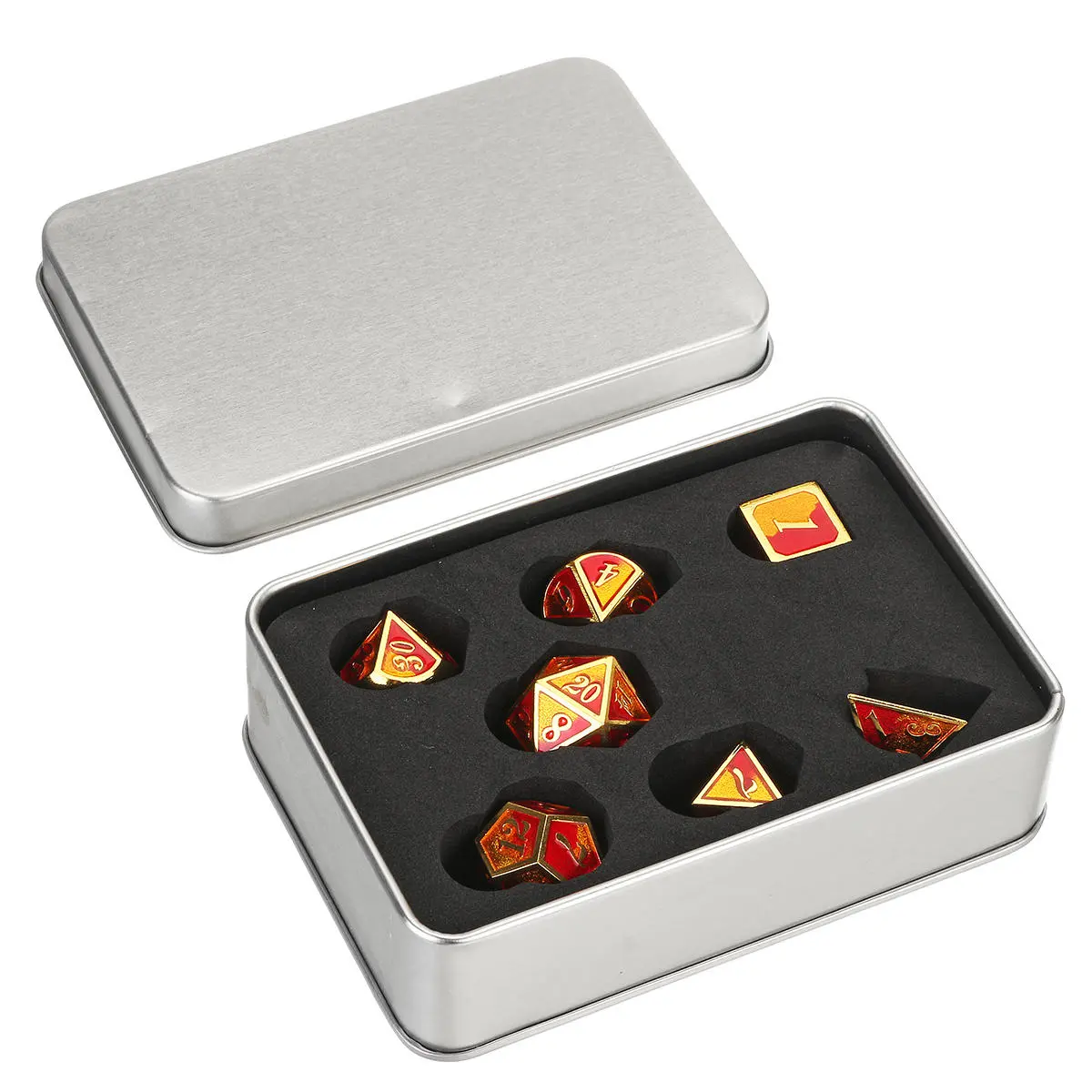 Creative Metal Multi-faced Dice Set - 7PCS Polyhedral D&D RPG Dice w/ Case - Image 4