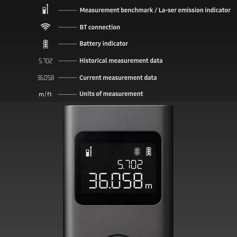 Xiaomi Youpin 40M Bluetooth Laser Rangefinder - Digital Distance Meter | M/Ft - Image 4