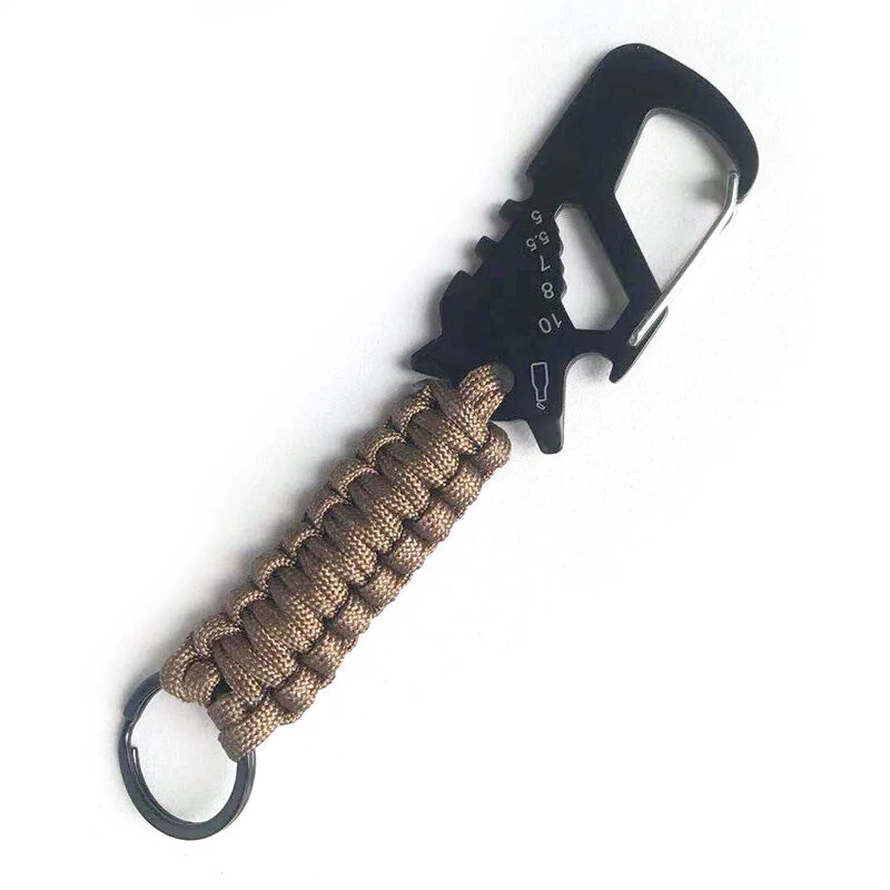 Stainless Steel Paracord Keychain | Quick Release Carabiner with Bottle Opener & Fire Starter - Survival Gear - Image 4