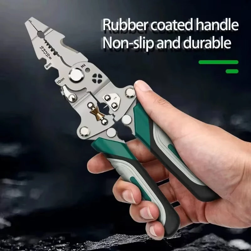Foldable Wire Stripper - Multifunctional Crimping Pliers with Anti-Slip Handle - Image 4