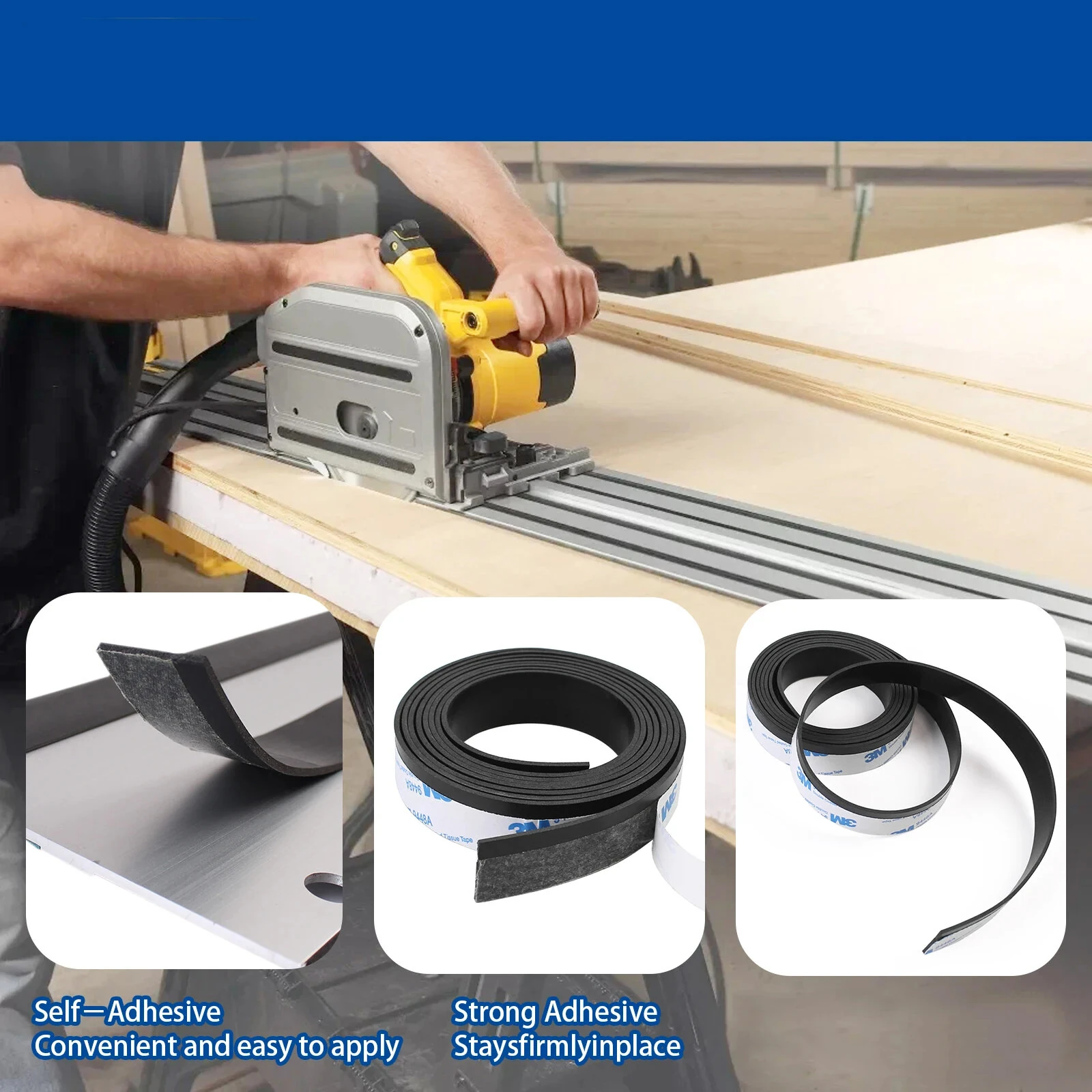 Track Saw Guide Rail Guard Strip - 200CM Adhesive Rubber Anti-Crack Replacement Tape - Image 4