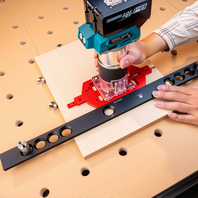 HONGDUI HD30-KY Fence Stop Kit for MFT Workbench | Woodworking Planing Stop & Positioning Clamp Tool Set - Image 3