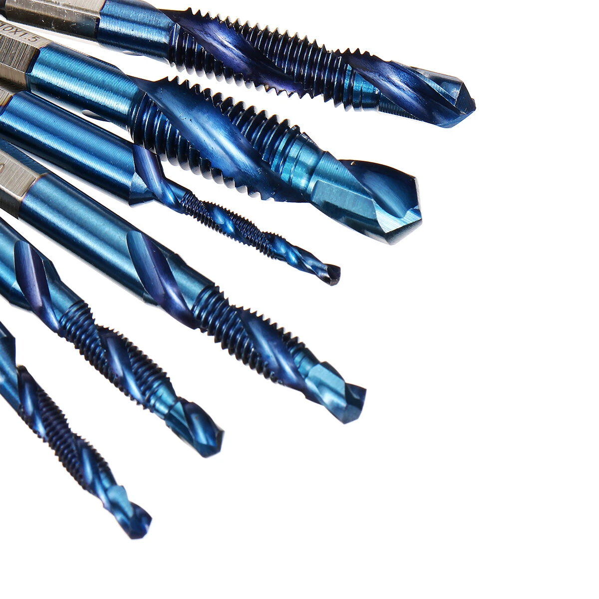 6Pcs M3-M10 Blue Nano Coated HSS Drill & Tap Bits Set | 1/4 Inch Hex Shank - Image 5