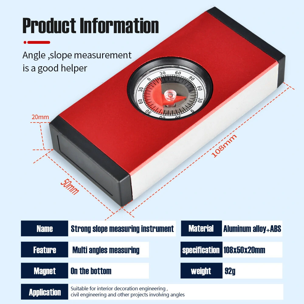 PrecisionPro Aluminum Mini Angle Inclinometer | High-Accuracy Slope Level for Tiling & Masonry - Image 4