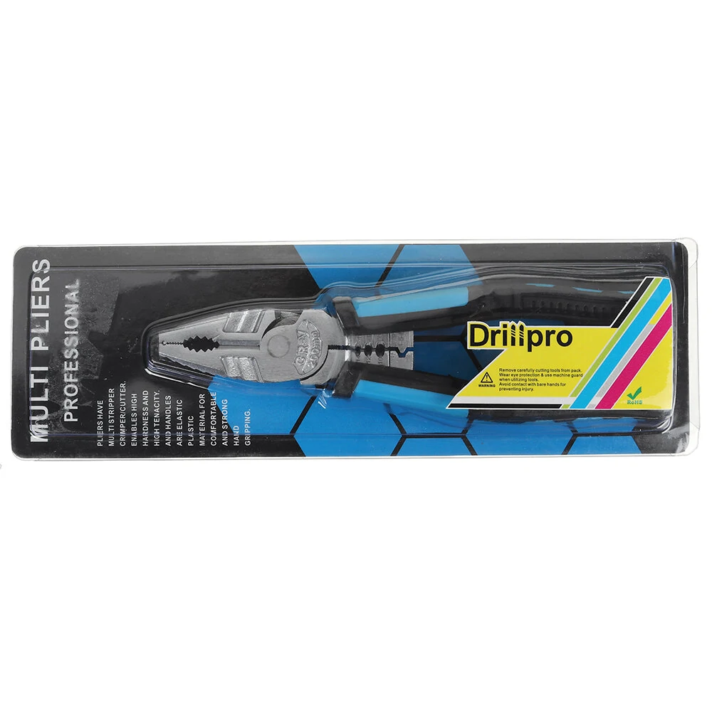 Drillpro 8-Inch Multitool Pliers | Wire Stripper, Cutter & Crimper - DIY Hand Tool - Image 3