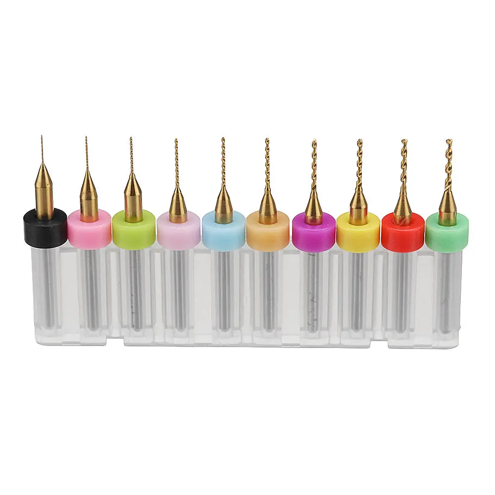 10pcs Titanium Coated PCB Drill Bit Set | 0.3-1.2mm Micro Drills - Image 4