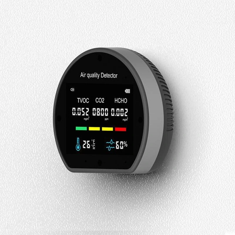Wall-mounted Portable Air Quality Monitor - CO2 Formaldehyde TVOC Tester & Hygrometer - Image 4