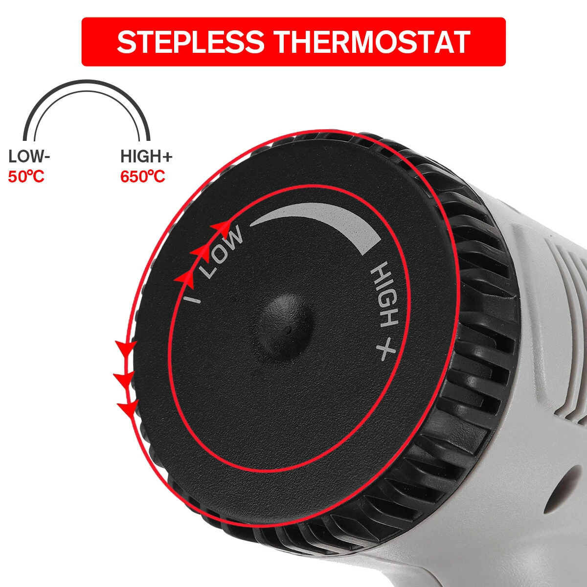 986A Hot Air Gun - 2000W Stepless Temperature 50-560°C for Welding & Maintenance - Image 5