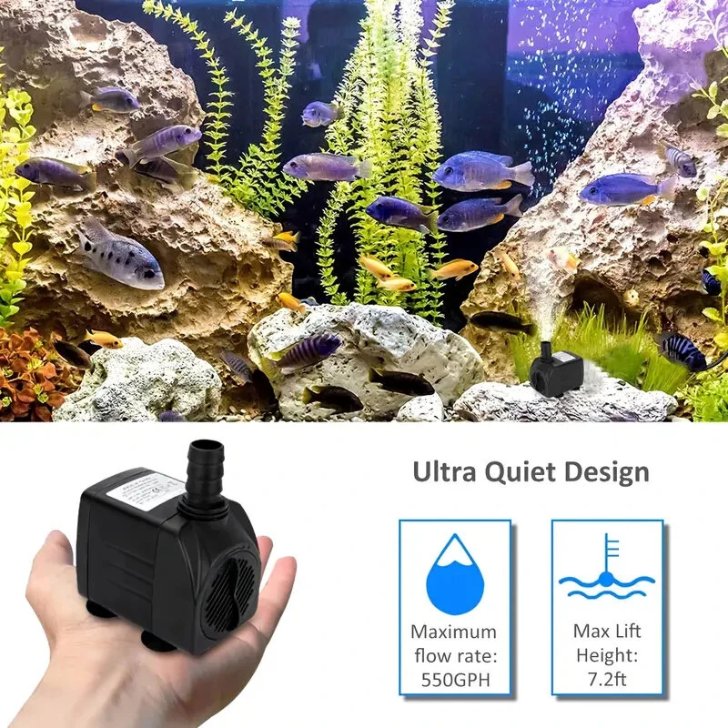 30W Ultra Quiet Submersible Water Pump | 550GPH High Lift for Aquariums & Ponds - Image 2