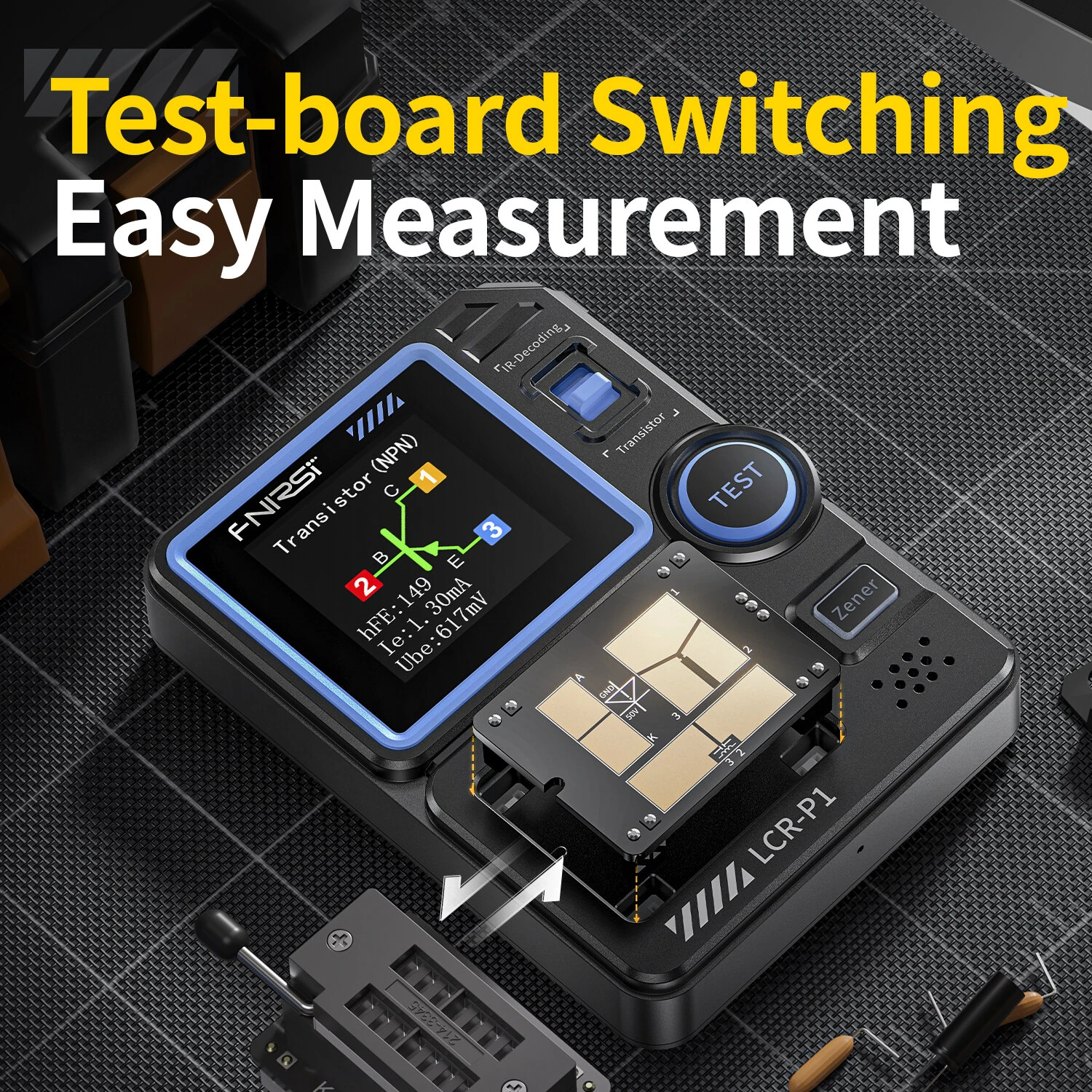 FNIRSI LCR-P1 Transistor Tester | 1.44 Color Screen | USB-C & Anti-Burn - Image 5