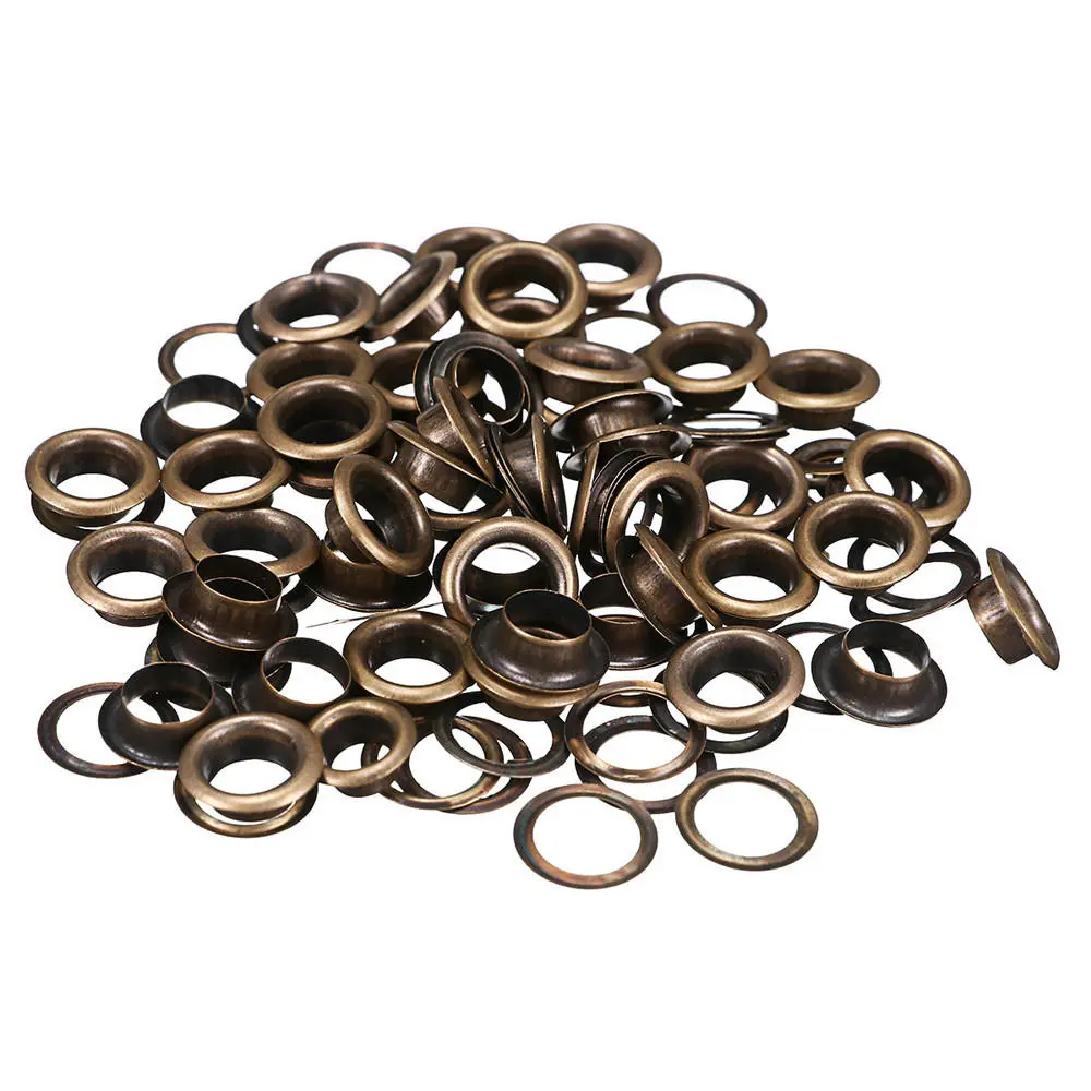 Brass Eyelets Kit - 100pcs 6mm Silver & Bronze - Leather Craft Punch Tool Set - Image 4