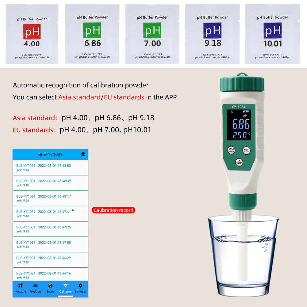 ZN-YY1031 Bluetooth pH Meter | High Precision for Skin, Dough & Water | Auto Temp Compensation - Image 2