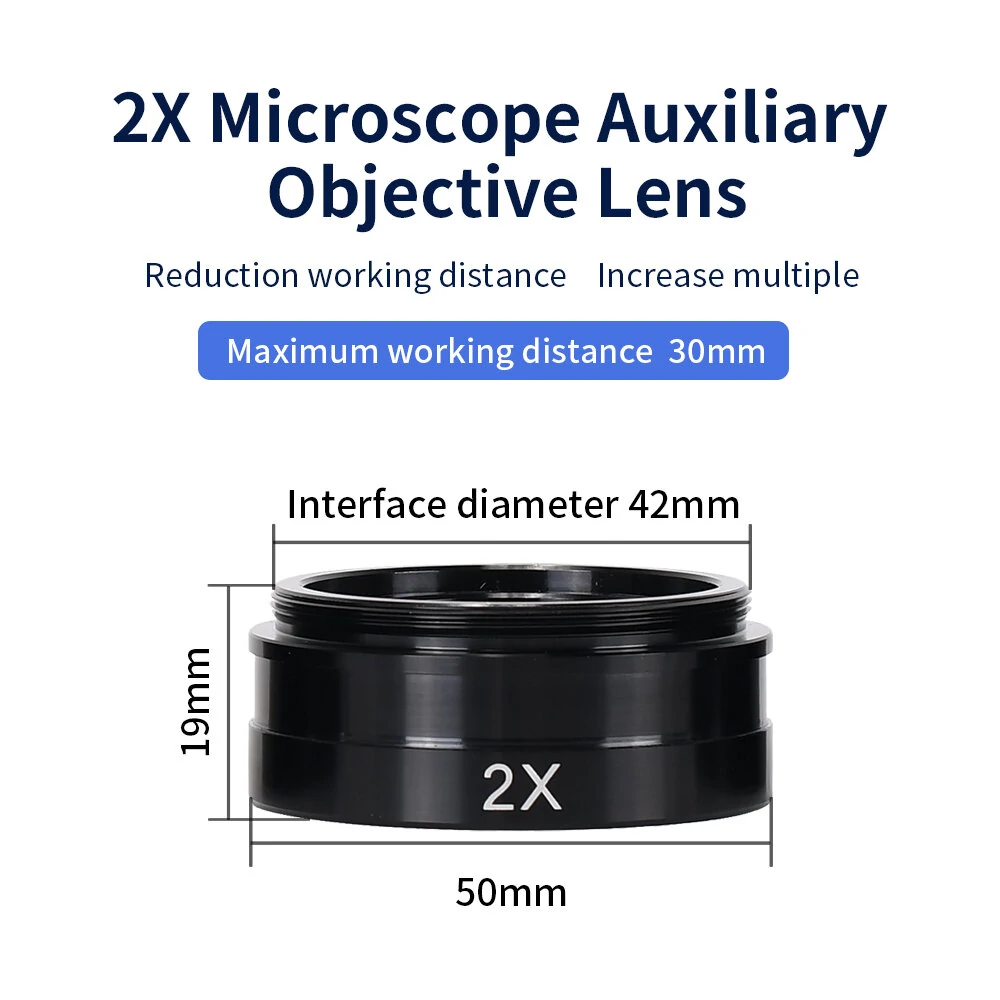 HAYEAR 0.3X 0.5X 2X Barlow Lens Set | C-MOUNT Microscope | 42mm Thread - Image 2