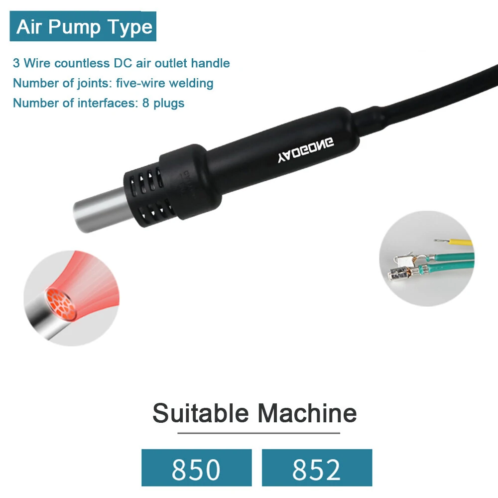 850 Air Pump | Efficient & Reliable DC Airflow Handle | 3-Wire & 5-Wire Interfaces for Hot Air Gun - Image 2