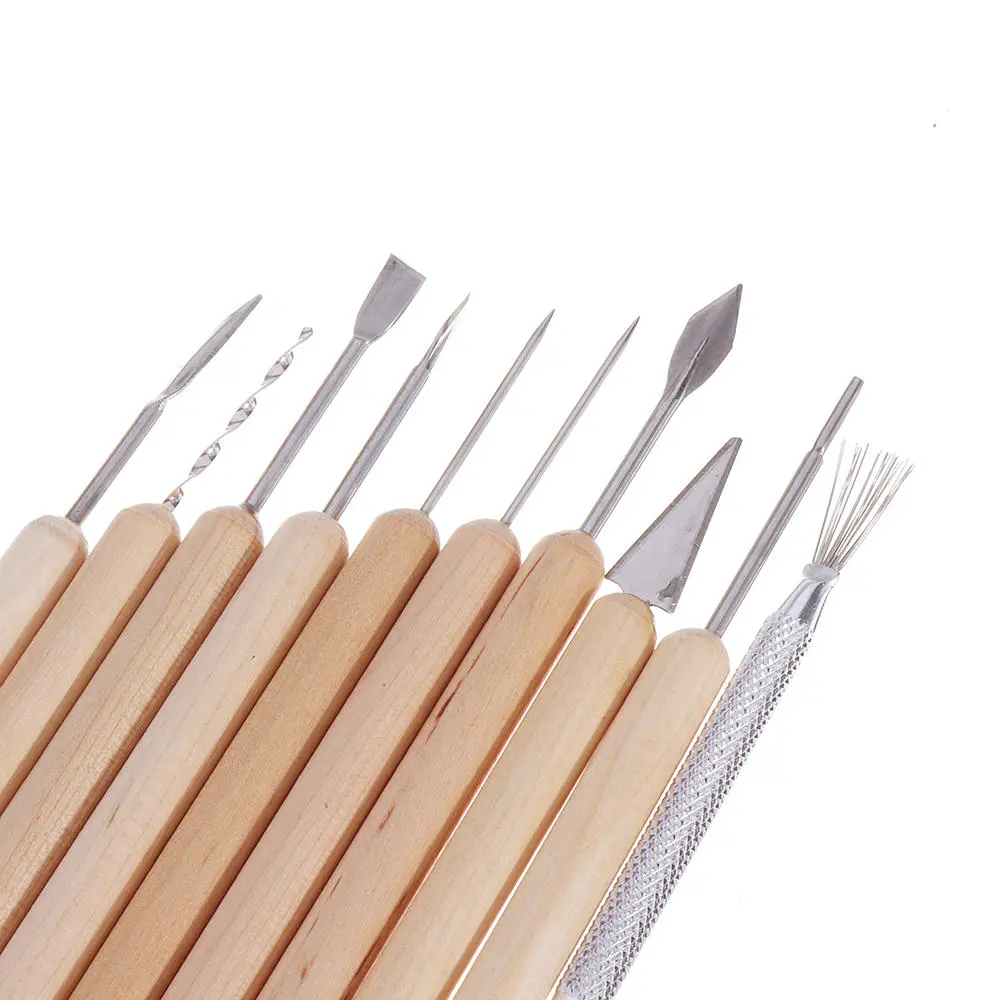 11Pcs Clay Sculpting Tool Kit - Polymer Ceramic Tools for Modeling & Carving - Image 4