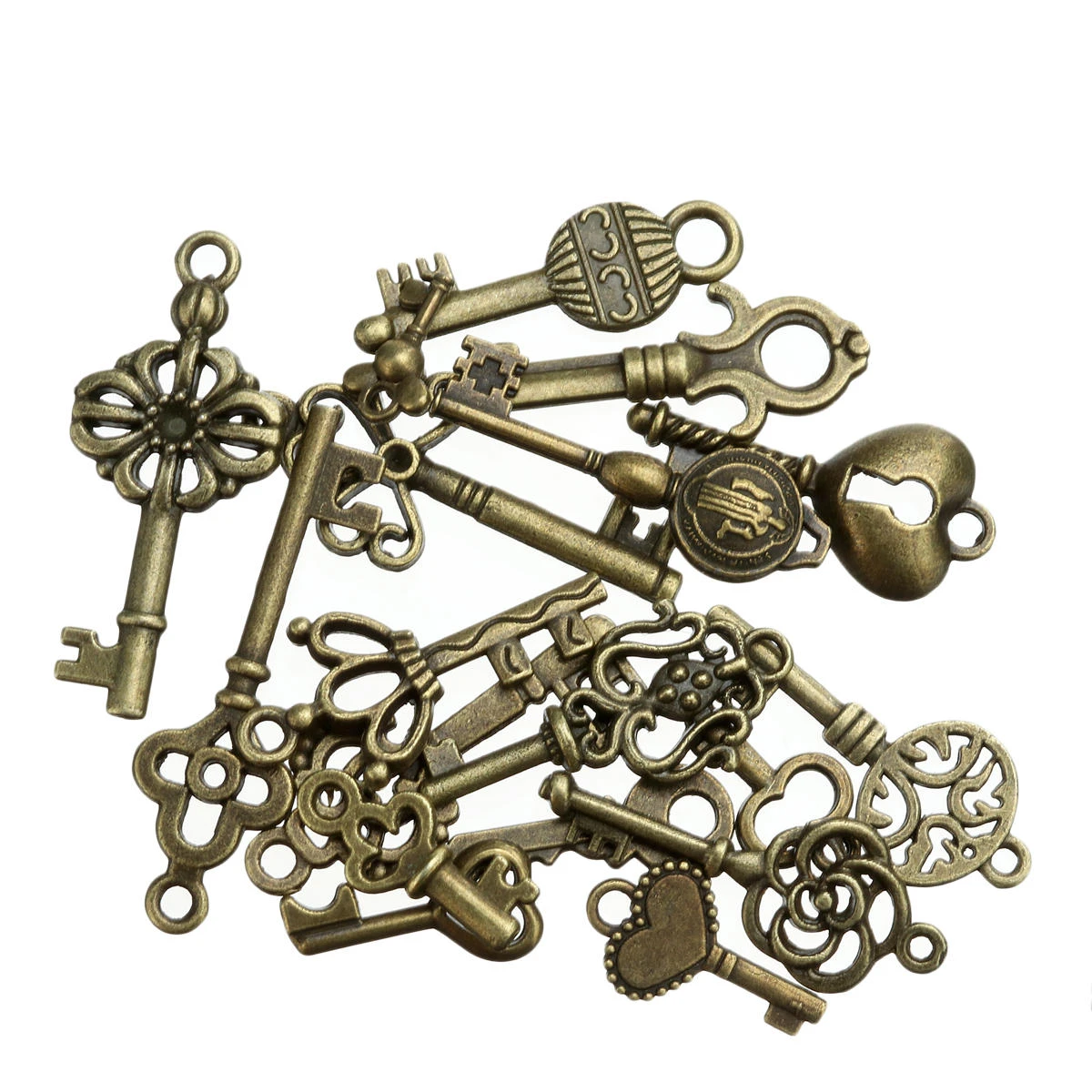Antique Bronze Key Pendant Kit - 18Pcs for Necklace Bracelet Anklet - Image 5