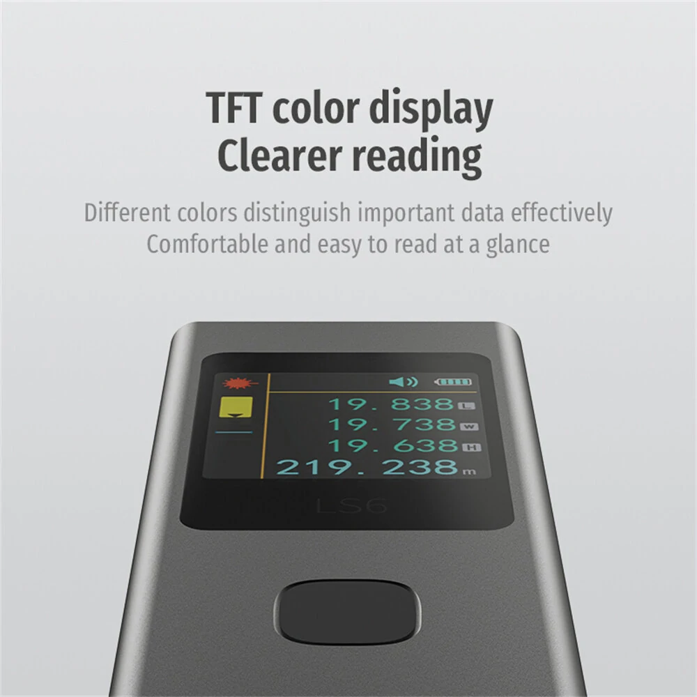 ATUMAN LS6 Laser Distance Meter | 40m Range, TFT Color Display, 300mAh Battery - Image 2