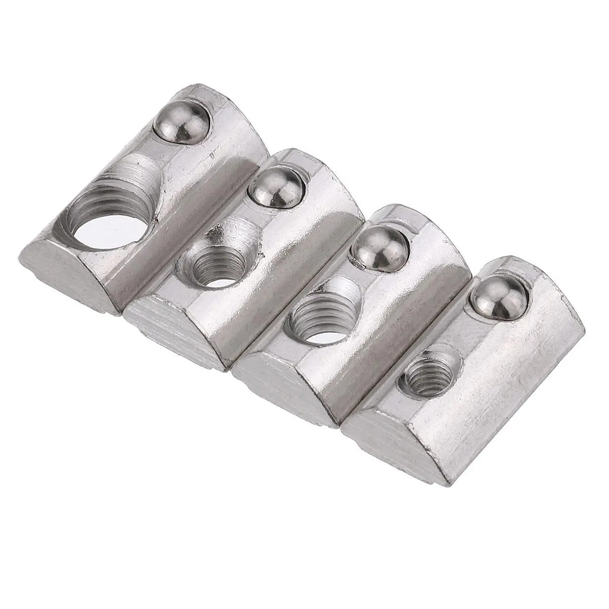 Drillpro 20 Series T Slot Spring Nut Kit - 50pcs Elastic Round Roll Nuts for Aluminum Profile - Image 3