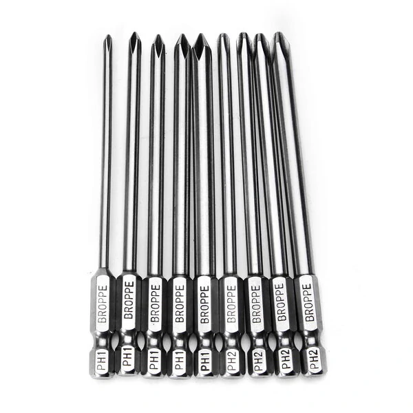 Broppe 9pcs 100mm Magnetic Hex Bits | Cross Head Screwdriver Set - Image 4