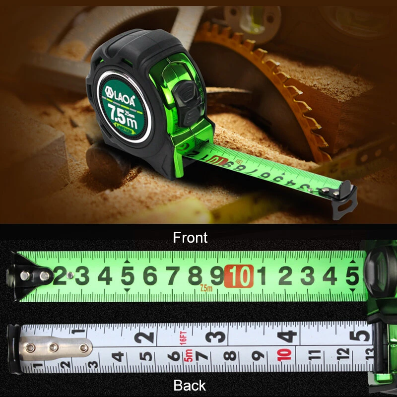 LAOA Steel Measure Tape - 3/5/7.5M Double-Sided British & Metric | Woodworking Tool - Image 2