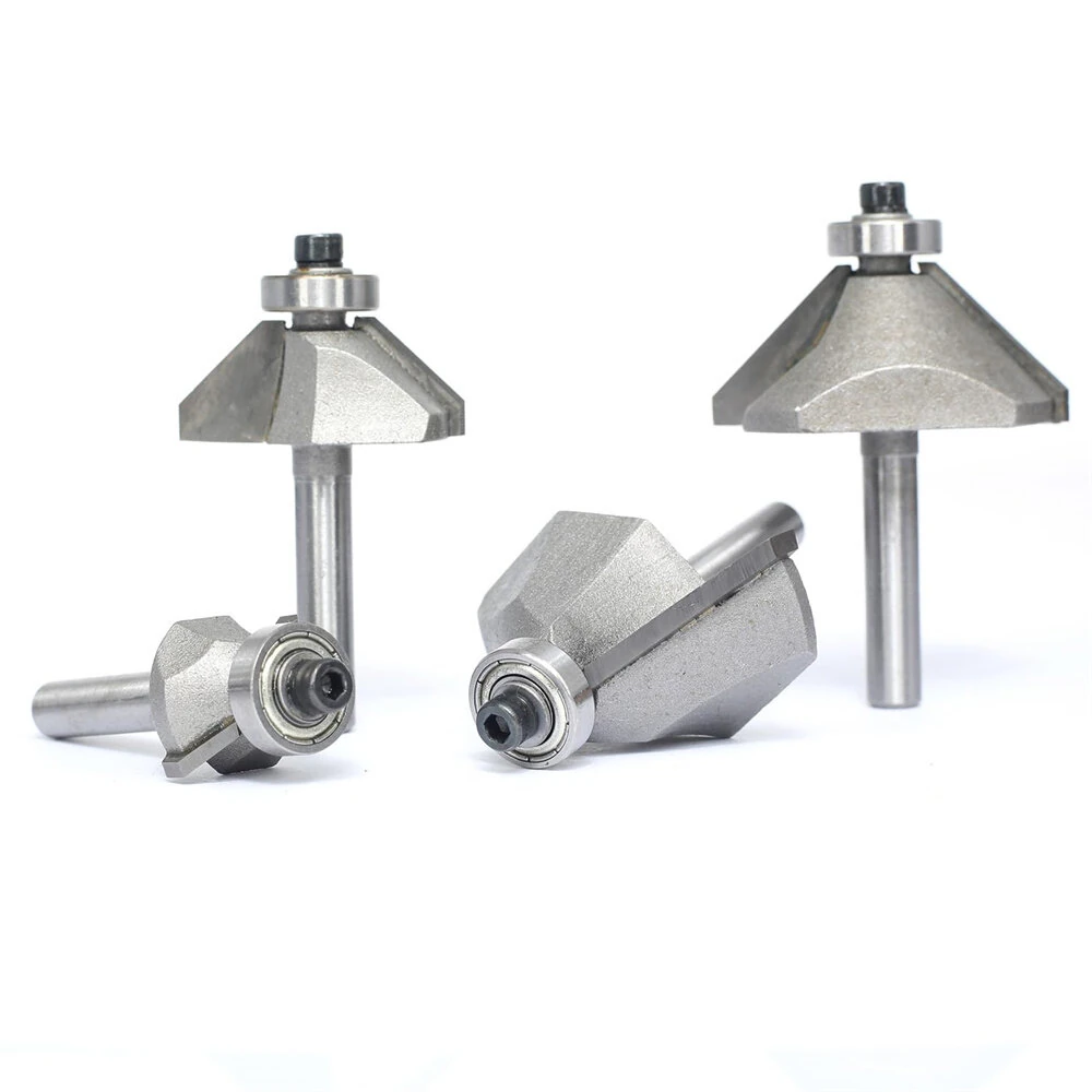 4PCS 45 Degree Chamfer Router Bit Set - 1/4 Shank Carbide Tipped - Woodworking Tool - Image 2