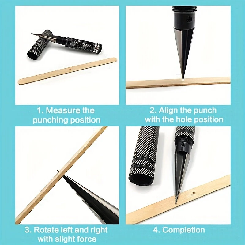 Manual Hole Punch Tool - 0-14mm Alloy Steel Reamer | Long Handle Sharp Cutter for RC Model Cars Tamiya HPI Axial - Image 4